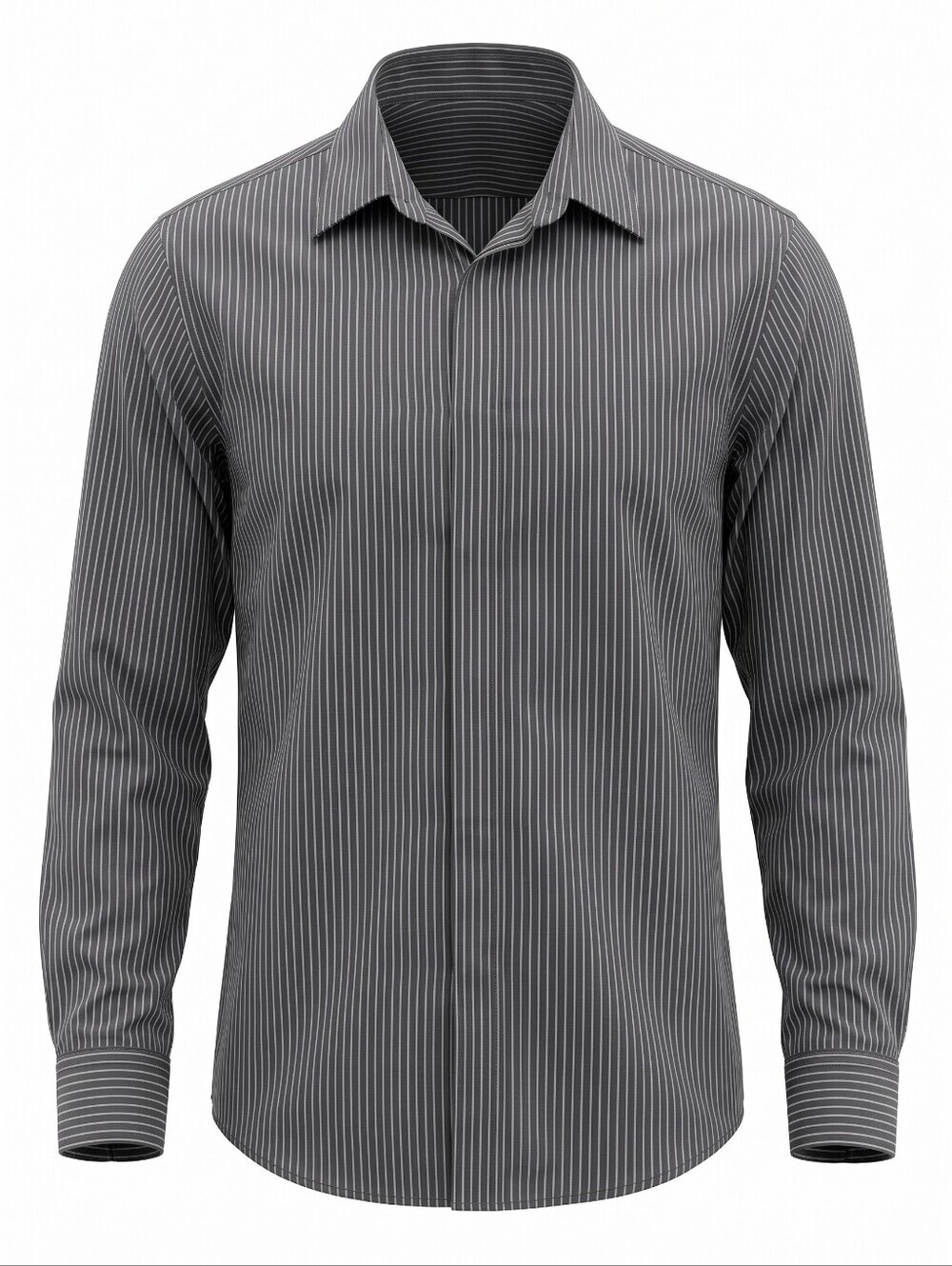Express Men's Gray Striped Dress Shirt Buisiness Office Elegant Cocktail Coĺlege